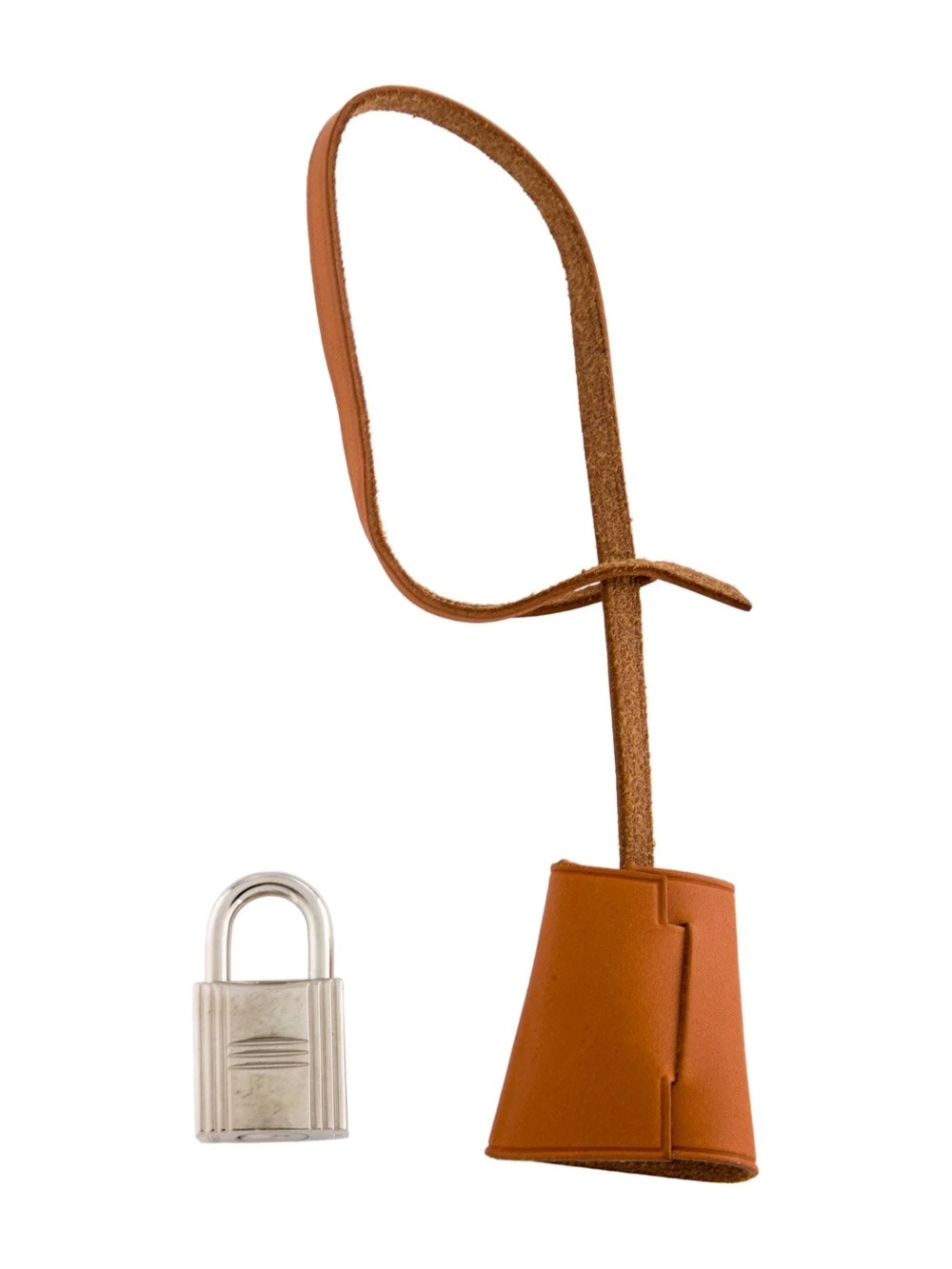 Hermes Leather Key Bell with Silver Lock - Tan Clochette